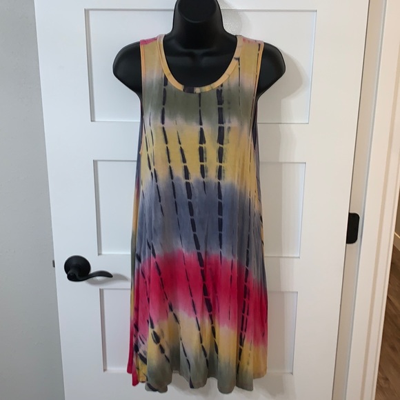 Bohemian Tie-Dye Style Flowy Summer Dress Small - Picture 2 of 16